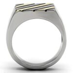 TK952 - Two-Tone IP Gold (Ion Plating) Stainless Steel Ring with No Stone