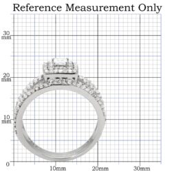 TS003 - Rhodium 925 Sterling Silver Ring with AAA Grade CZ  in Clear