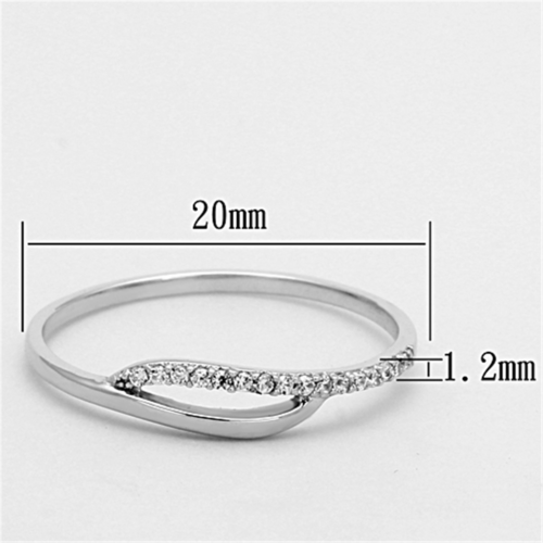 TS145 44312101.png - TS145 - Rhodium 925 Sterling Silver Ring with AAA Grade CZ  in Clear