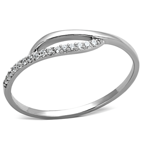 TS145 44312104.png - TS145 - Rhodium 925 Sterling Silver Ring with AAA Grade CZ  in Clear