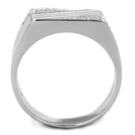 TS230 - Rhodium 925 Sterling Silver Ring with AAA Grade CZ  in Clear