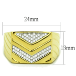 TS234 - Gold+Rhodium 925 Sterling Silver Ring with AAA Grade CZ  in Clear