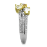 TS250 - Reverse Two-Tone 925 Sterling Silver Ring with AAA Grade CZ  in Multi Color