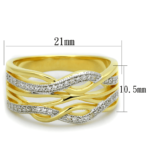 TS253 - Gold+Rhodium 925 Sterling Silver Ring with AAA Grade CZ  in Clear