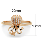 TS282 - Rose Gold 925 Sterling Silver Ring with AAA Grade CZ  in Black Diamond