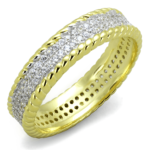 TS371 - Gold+Rhodium 925 Sterling Silver Ring with AAA Grade CZ  in Clear