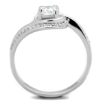 TS397 - Rhodium 925 Sterling Silver Ring with AAA Grade CZ  in Clear