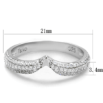 TS433 - Rhodium 925 Sterling Silver Ring with AAA Grade CZ  in Clear