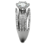 TS473 - Rhodium 925 Sterling Silver Ring with AAA Grade CZ  in Clear