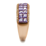 TS525 - Rose Gold 925 Sterling Silver Ring with AAA Grade CZ  in Amethyst