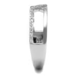 TS540 - Rhodium 925 Sterling Silver Ring with AAA Grade CZ  in Clear