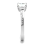 TS558 - Rhodium 925 Sterling Silver Ring with AAA Grade CZ  in Clear