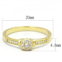 TS597 - Gold 925 Sterling Silver Ring with AAA Grade CZ  in Clear