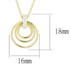 TS601 - Gold 925 Sterling Silver Necklace with AAA Grade CZ  in Clear