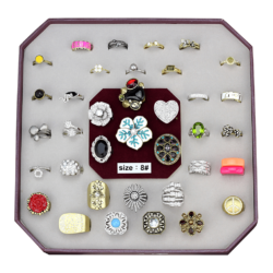 VK-056-SIZE8 - Assorted Brass Ring with Assorted  in Assorted