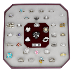 VK925-001-SIZE6 - Assorted 925 Sterling Silver Ring with Assorted  in Assorted