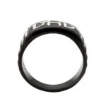 TK3759 - Two Tone IP Black (Ion Plating) Stainless Steel Ring with Top Grade Crystal in Clear