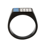 TK3765 - Two Tone IP Black (Ion Plating) Stainless Steel Ring with Top Grade Crystal in Clear