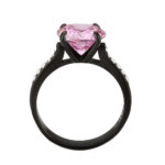 TK3782 - IP Black (Ion Plating) Stainless Steel Ring with AAA Grade CZ in Rose